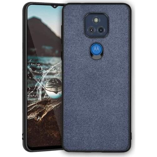 Case For Motorola E7 Plus 2020 coque Luxury textile Leather skin soft TPU phone cover For Motorola E7 Plus funda