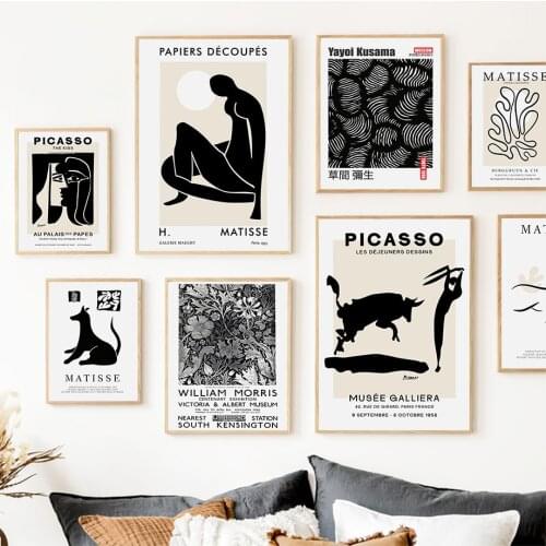 Black White Matisse Picasso William Morris Wall Art Canvas Painting Nordic Posters And Prints Room Wall Pictures For Home Decor