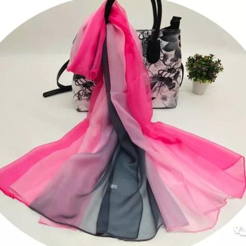 DANKEYISI Real Silk Scarf Women Long Pure Silk Scarf Female Big Shawl All-match Colorful Women Shawl Beach Cover Up 180*110