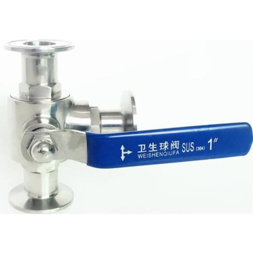 Fit 19mm 3/4" Pipe OD x 1.5" Tri Clamp Sanitary T-Port Ball Valve SUS 316L Stainless Beer Brewing Home Factory