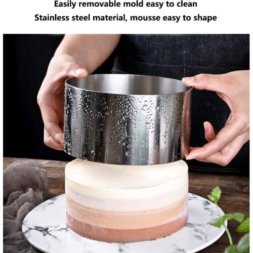 6-12 Inches Stainless Steel Mousse Mold Telescopic Round Chocolate Cake Mould With Scale Pastry Baking Tool Kitchen Accesories
