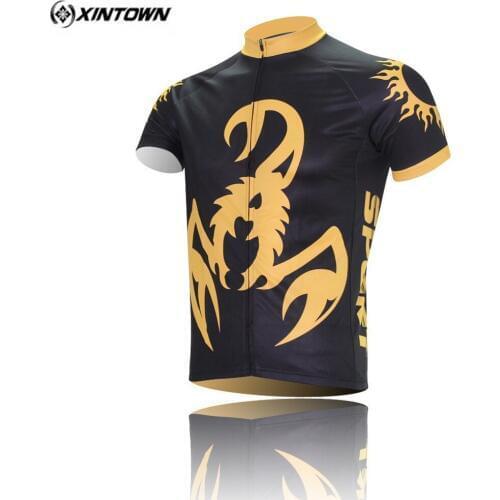 XINTOWN Mens cycling jersey sand Scorpion top team mtb ride sports short sleeve Clothing Sportswear shirts roupa ciclismo