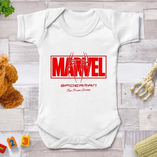 Marvel Superman Letter Print Baby Rompers Cool Summer Short Sleeve Newborn Clothes Baby Boys Girls Jumpsuits Infant Bodysuit