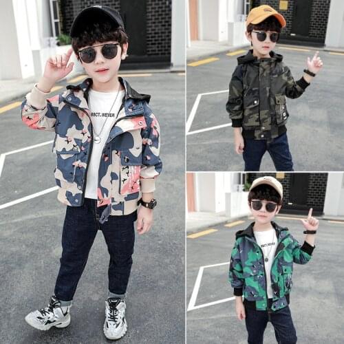 Camouflage Jacket Spring Autumn Coat Outerwear Top Children Clothes Kids Costume Teenage School Boy Clothing High Quality