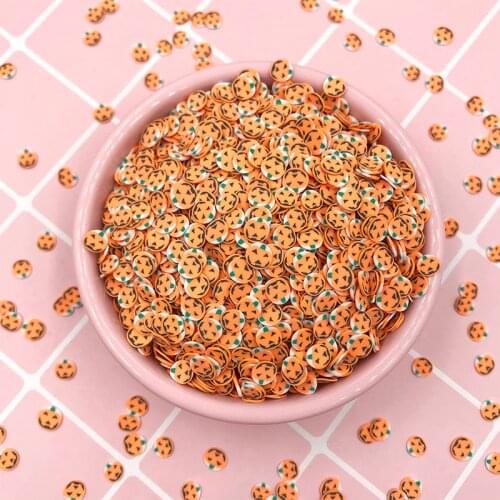 100g Halloween Party Decoration Pumpkin Slice Polymer Soft Clay Sprinkles for Crafts DIY Nail Art Decoration klei Mud Particle