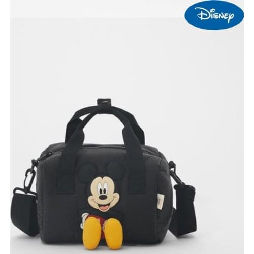 Disney New Mickey Square Shoulder Bag Mini bag Cartoon Large Capacity Handbag Kids Cute Mickey Black Storage Bags