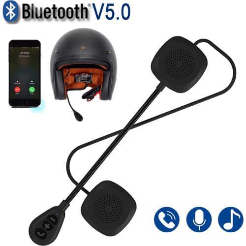 Motorcycle Bluetooth 5.0 Helmet intercom Wireless hands-free telephone call Kit Stereo Anti-interference Interphone Music Player
