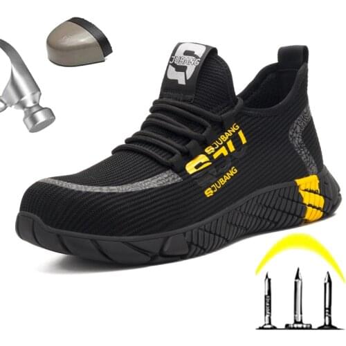 Mens Safety Shoes With Steel Toe Cap Casual Mens Boots Breathable Indestructible Sneakers Ankle Working Security Sport Shoes