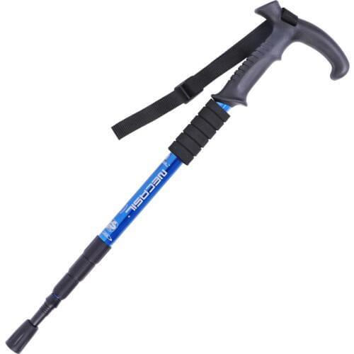 New Brand Anti Shock Nordic Walking Sticks Telescopic Trekking Hiking Poles Ultralight Walking Canes With Rubber Tips Protectors