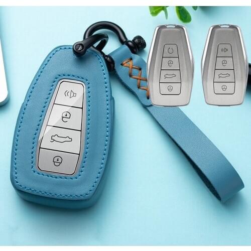 Car Key Fob Cover Case Shell for Geely Atlas Boyue NL3 EX7 Emgrand X7 Emgrarand X7 SUV GT GC9 borui Leather Cases Covers