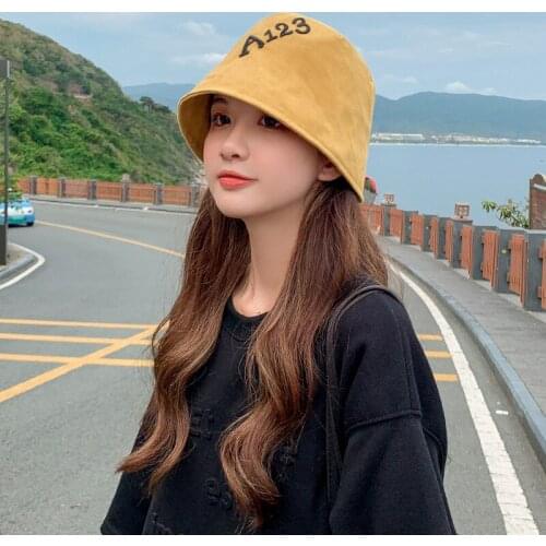 New Japanese Bucket Hat Wild Three-dimensional Embroidery Ladies Fisherman Hats Niche Face Small Spring and Summer Cap