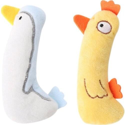 Pet Cat Plush Contains Catnip Toy Funny Animal Style Duck Snake Dinosaur Toys for Pet Cat