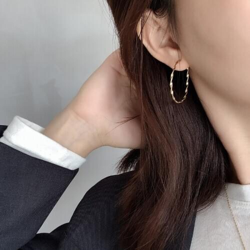 MEISHICHAO Authentic 925 Sterling Silver Classic Round Circle Big Hoop Earrings for Women Sterling Silver Earrings Jewelry