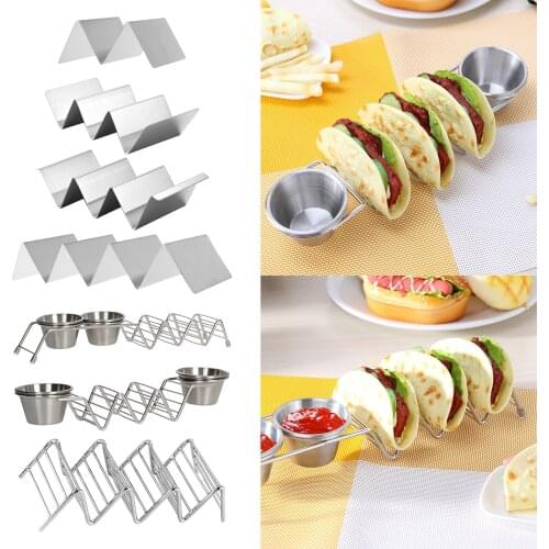Stainless Steel Taco Holder Stand Tray Rack Tacos Oven, Grill & Dishwasher Safe, Kitchen Cooking Tool