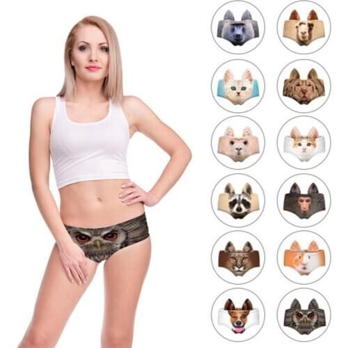 Sexy Women Ear Panties Thongs Cat Dog Pig Animal Funny Pattern Underpants Female Lovely Briefs Seamless Lingerie