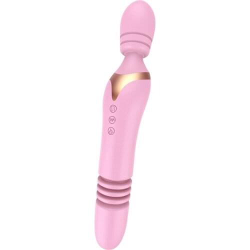 Double Head Vibrators AV Stick Wand Massager Telescopic Rotating Dildo Heating Vagina Clitoris Stimulate Sex Toys For Women