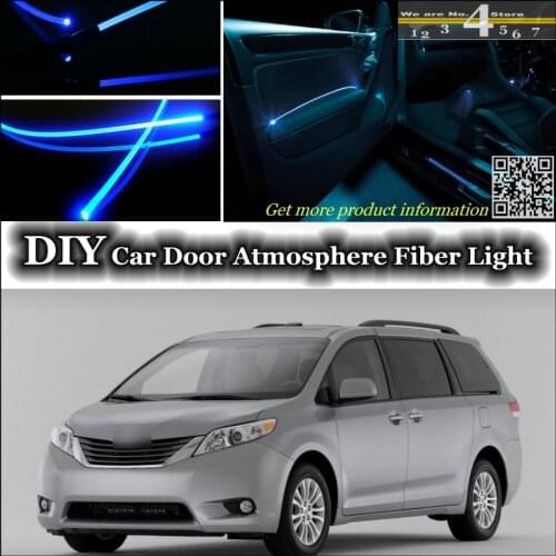 Interior Ambient Light Tuning Atmosphere Fiber Optic Band Lights For TOYOTA Sienna Inside Door Panel illumination Not EL light