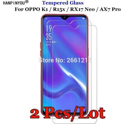2 Pcs/Lot For OPPO K1 / R15X 6.4" Tempered Glass 9H 2.5D Premium Screen Protector Film For OPPO RX17 Neo / AX7 Pro