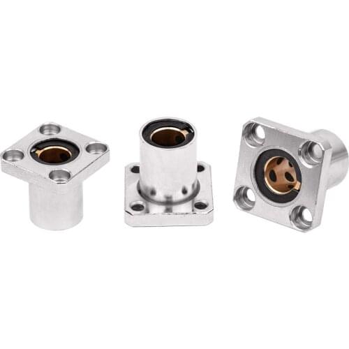 1pc LMK10LUU LMK10UU LMK8UU LMK12UU LMK16UU LMK20UU LMK12LUU flange linear bearing graphite copper sleeve for linear shaft cnc