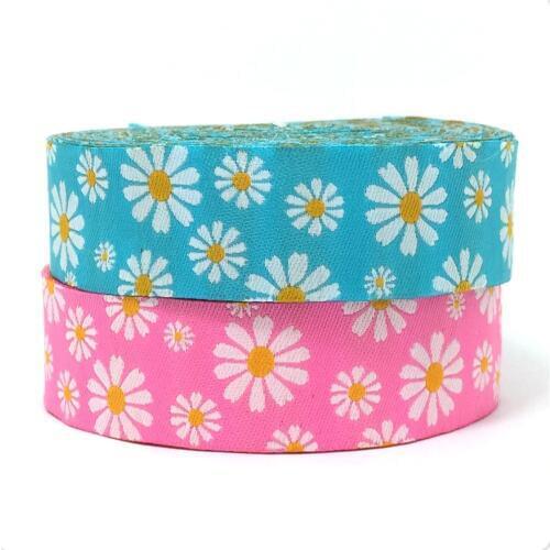 16mm 5/8" and 22mm 7/8" 10y/lots Woven Jacquard ribbon 2016 New clothing accessories Pink and blue 2016 flower ribbon dog ribbon
