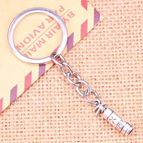 20pcs New Fashion Keychain 23x6x6mm fire extinguisher fireman Pendants DIY Men Jewelry Car Key Chain Souvenir For Gift