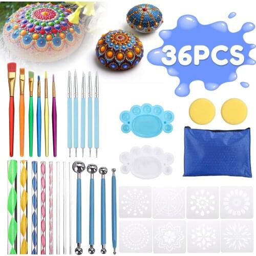 38 PCS Mandala Dotting Tools Set For Painting Rocks Dot Kit Rock Stone Painting Pen Polka Dot Tool Template Cosmetic Dcoration