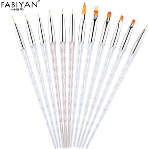 7/9/11mm Set Nail Art UV Gel Brush Liner Painting Lines Stripe Pen Gradient Drawing Flower Tips Manicure Tools Extension Builder