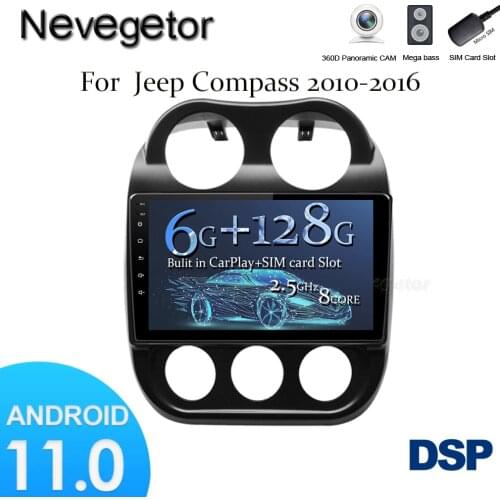Android 10 For JEEP Compass Patriot 2010-2016 Car Radio Multimedia Video Player GPS Navigation NO DVD 2 Din 2.5D DSP