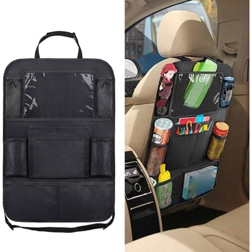 Car Backseat Organizer Storage Pocket Black Automotive Purse Holder Suitable for ipad Book Beverage