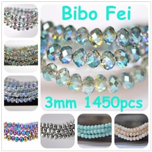 Free shipping multi color 3mm 1450PCS Glass Czech crystal beads, wheel beads,transit beads,bracelet necklace Jewelry Making DIY