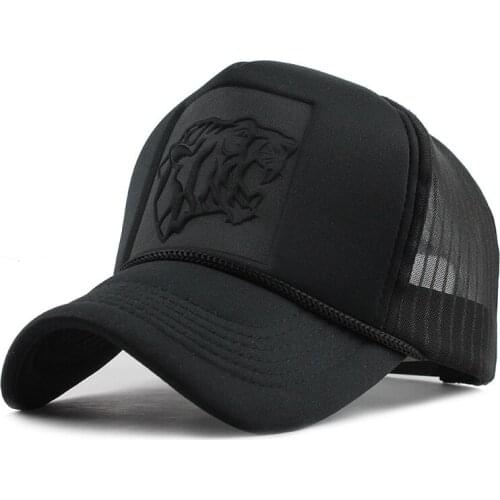 2021 Hip Hop Black Leopard Print Curved Baseball Caps Summer Mesh Snapback Hats For Women Men Casquette Trucker Cap#XW06