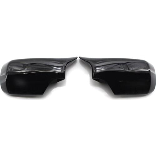 Car Side Mirror Cover Cap Shell L&R Side Gloss Black For BMW E46 98-05 3 Series