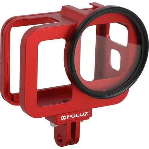 PULUZ for GoPro HERO8 Black Housing Shell CNC Aluminum Alloy Protective Cage with Insurance Frame & 52mm UV Lens