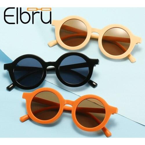 Elbru New Lovely Kids Sunglasses Colorful Round Shape Girls Children Sun Glasses Silicone Eyeglasses Cute Baby Shades Eyewear