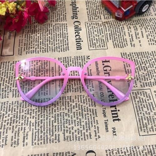 Cute Little Bee Children Sunglasses 2020 Brand Kids Girls Boys Toddler Sun Glasses Yellow Pink Cat Eye Oculos De Sol Infantil