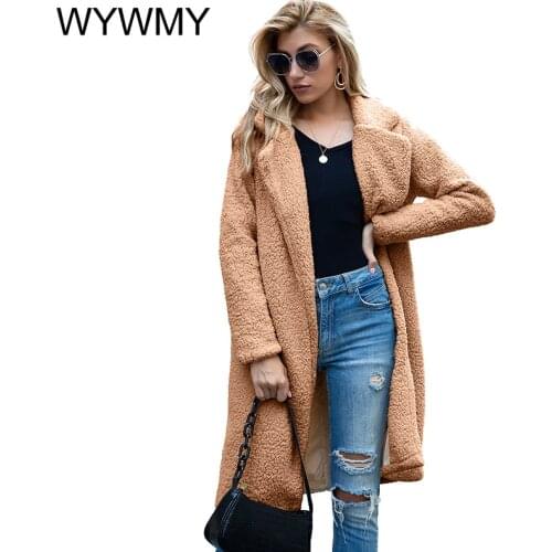 Long Trench Coat for Woman Autumn Winter Warm Tops Cardigan Plus Size Women Clothes 2020 Plush Windbreaker Women Outwear Coat