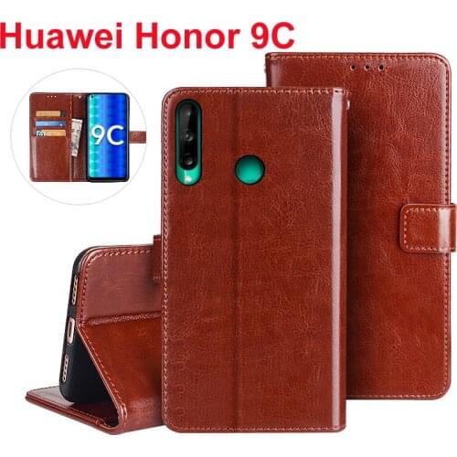 Phone Cover For Huawei Honor 9C Flip Case PU Leather Wallet Stand Capa For Honor 9C AKA-L29 Fashion Protective Shell Bag Bumper