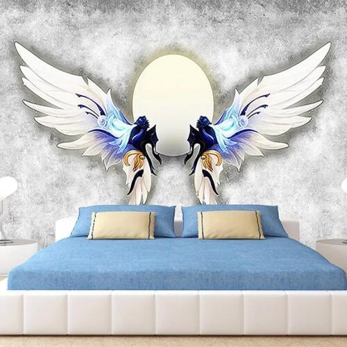 Photo Wallpaper 3D Stereo Angel Wings Cement Wall Murals Living Room Childrens Bedroom Home Decor Art Wallpaper Papel De Parede