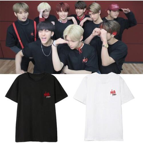 Summer Kpop Straykids Concert Album T Shirt Women Men Cotton Casual Tshirt Straykids Member Names Print streetwear Harajuku Tops