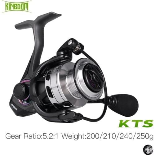 Kingdom Spinning Fishing Reel 1000/2000/3000/4000 Series 5.2:1 9+1BB Max Drag 7-11KG Lightweight Waterproof Reel for Pike Bass