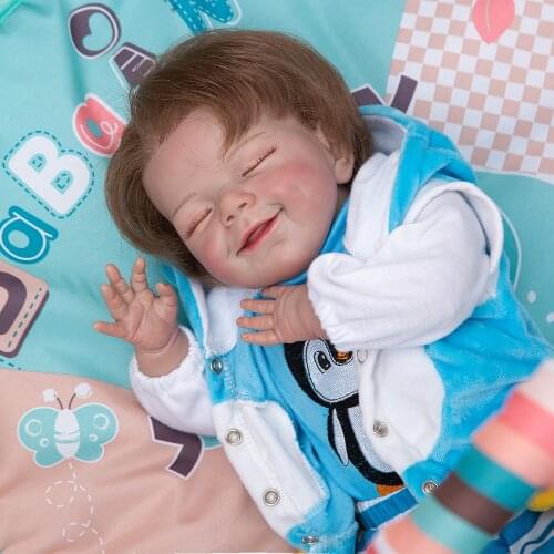 20 Inch Beautiful Reborn Baby Dolls True To Life Sleeping Baby Dolls Toy Cloth Body For Kids DIY Play House Playmate Gift