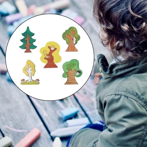 Colorful Wooden Pieces Puzzle Kids Toddlers Pattern Blocks Jigsaw Puzzles Preschool Building Educational Toys Birthday Gifts