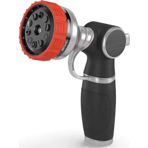 Garden Irrigation Metal Ten-Function Portable Plastic Bag Plastic Thumb Back Push High Pressure Garden Water Gun Car Wash Tool