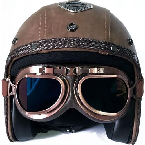 Retro Motorcycle Helmet For Full Face Moto Motocross Helmet Open Face Vintage Motorbike KTM Scooter Racing Chopper Pilot