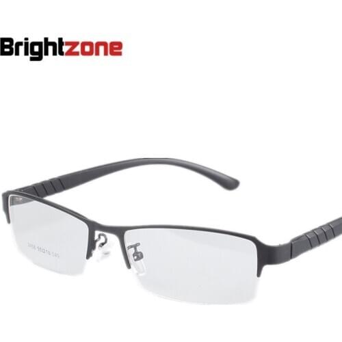 Brightzone New Myopic Male Optics Metal Half Frame Men Eyeglasses Fake Vintage Clear Optical Computer Glasses Spectacles Tmall