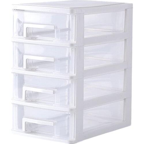 2/3/4 Layers Transparent Desktop Drawer Type Storage Box Plastic Mini Cosmetics Storage Organizer Sundries Holder