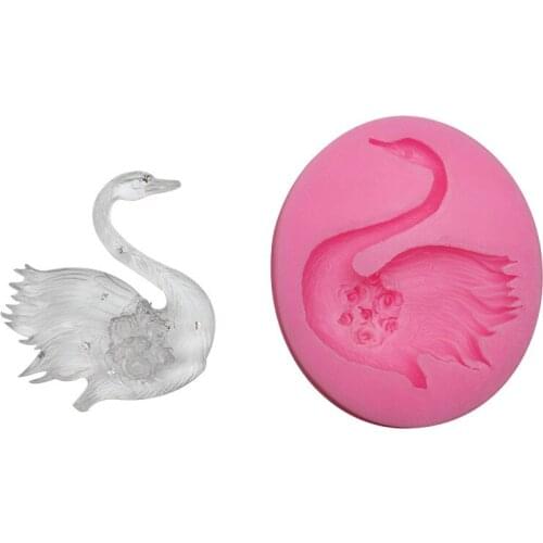 Rose Swan Silicone Mold Mobile Phone Dripping Mould Decorative Cake DIY Mold Xgy-171