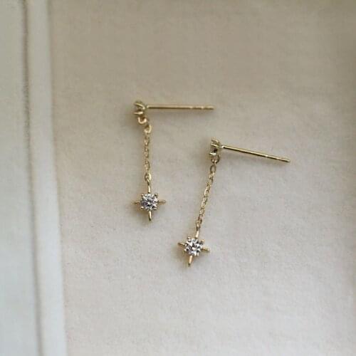 Minimalist Female Small Zircon Stone Earrings Crystal 925 Sterling Silver Gold Earrings For Women Cute Small Stud Earrings