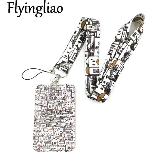 Vintage House Lanyard Neck Strap Art Anime Fashion Lanyards Bus ID Name Work Card Holder Accessories Decorations Kids Gifts