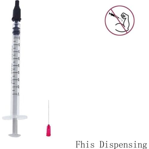 1ml/1cc Syringe Needle 25G 1.5 Inch Tip Dispensing Needles Sealing Cap Pack of 100